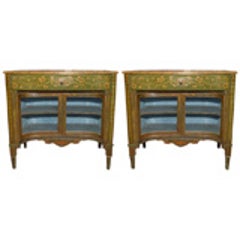 Pair of Italian Pained Cabinets two doors and one drawer 10