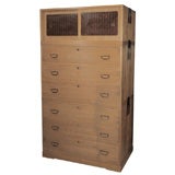 Japanese 3 Section Clothing Chest with Rattan Sliders