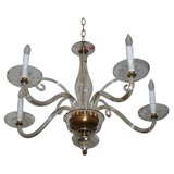 #4205 5-Arm Murano Clear Glass Chandelier *now $4, 000.00