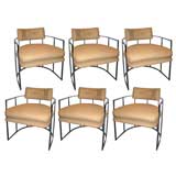 Set of Six Chrome Milo Baughman Dining Chairs