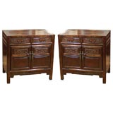 Pair of Qing Dynasty Carved Side Cabinets, Circa 1920