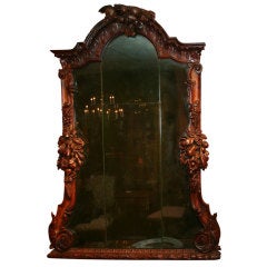 German Elaborately Carved Mirror, late 18th century