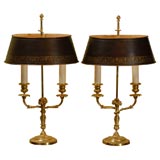 Pair of 19th Century Gilt Bronze Bouillotte Lamps