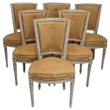 Antique Set of 6 Directoire style dining chairs