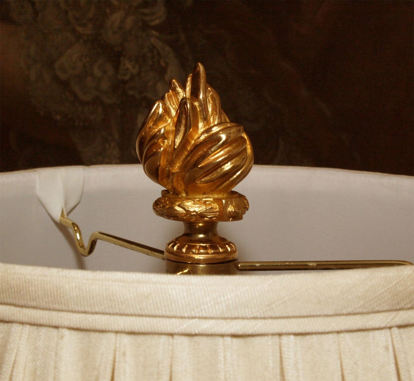 20th Century French Gilt Bronze Oil Lamp Cockatoo on Turtle