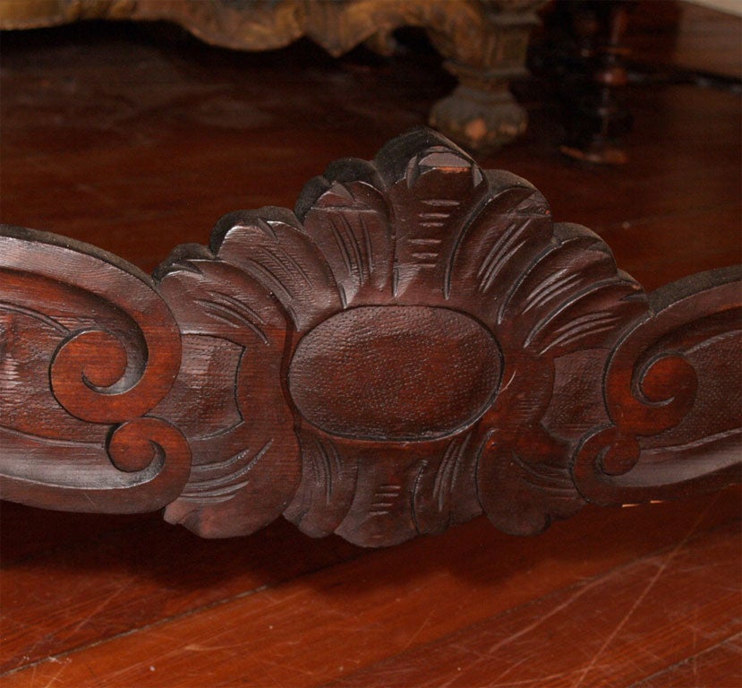 Italian Carved Walnut Center Table For Sale 2