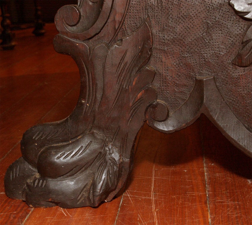 Italian Carved Walnut Center Table For Sale 5