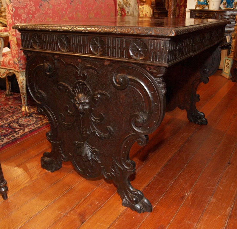 Italian Carved Walnut Center Table For Sale 6