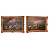Pair of Romantic 19th Century English Marine Paintings.