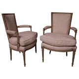 Pair of 19th C. French Regency Style Fauteuils