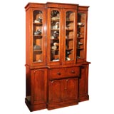 Antique English Breakfront Bookcase
