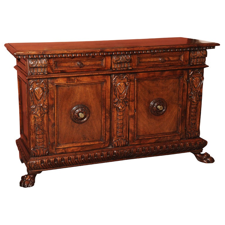Italian Painted Credenza Cabinet at 1stdibs