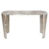 Chiseled Lucite Console Table