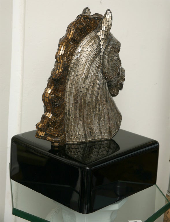 Late 20th Century Fabulous Glass Mosaic Horse Head