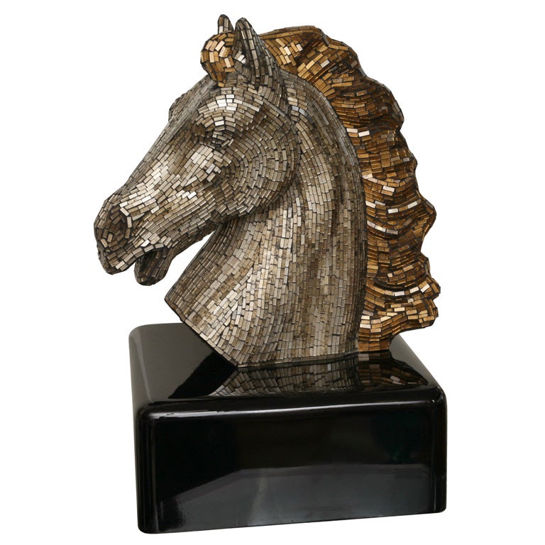 Fabulous Glass Mosaic Horse Head