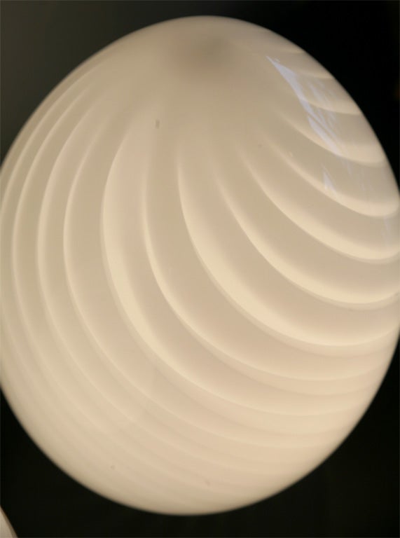 Pair of White Murano Egg Lamps 4
