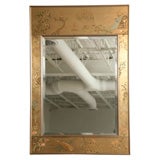 Vintage Reverse-Painted Chinois Mirror by LeBarge
