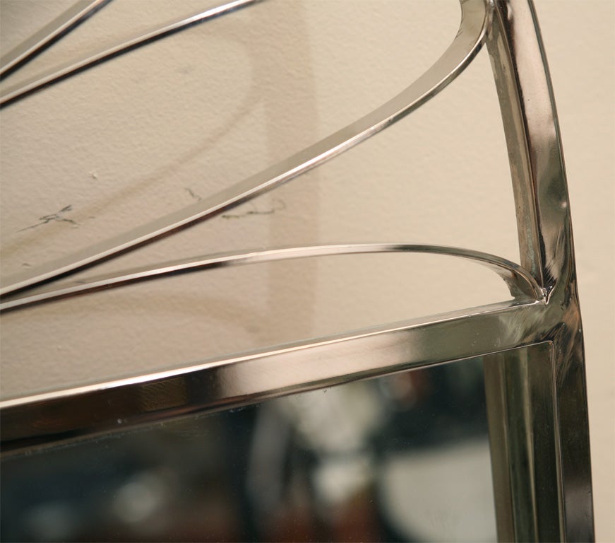 Vintage Nickel Silver Mirror Italian 60's 3
