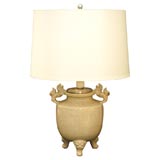 Vintage Cracele ceramic Fu Dog lamp