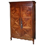 Superb French Early 19C Parquete Front Armoire