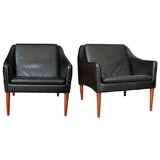 Pair of Hans Olsen Leather Chairs