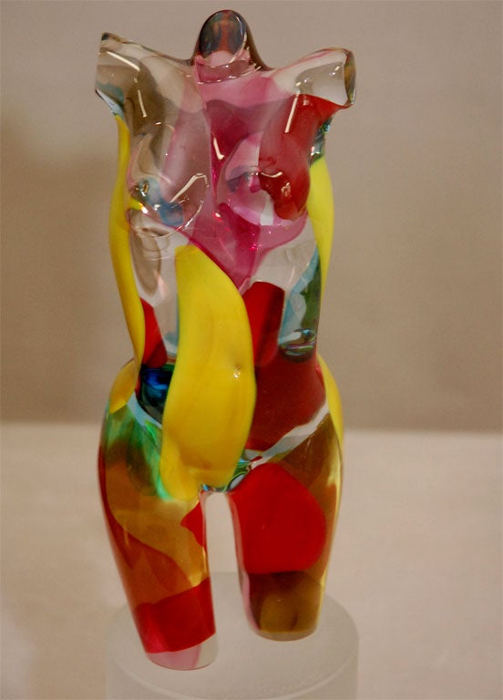 MULTICOLOR MURANO GLASS TORSO BY PINO SIGNORETTO In Good Condition In Los Angeles, CA