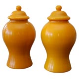 Vintage Pair of Peking Glass Jars