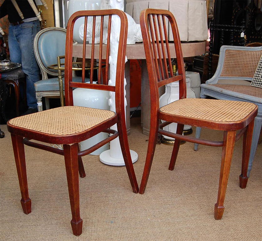(6) cane seat bentwood side chairs