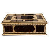 Antique A Fine Vizagatapam Engraved Ivory and Tortoiseshell Dressing Box