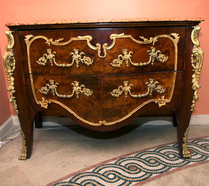 PAIR of Louis XV Marble Top Commodes, 19th c.