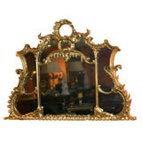 George II Carved Giltwood Overmantle Mirror