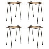 Set of Four Stackable Iron Side Tables