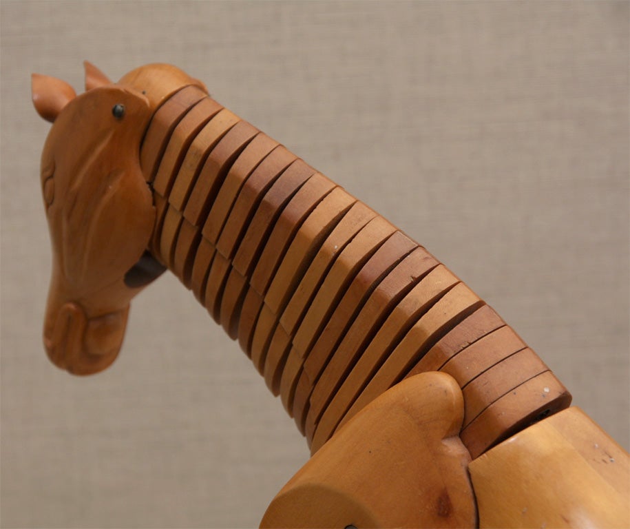 Français Modèle de cheval articulé de l'artiste, France, milieu du 20e siècle