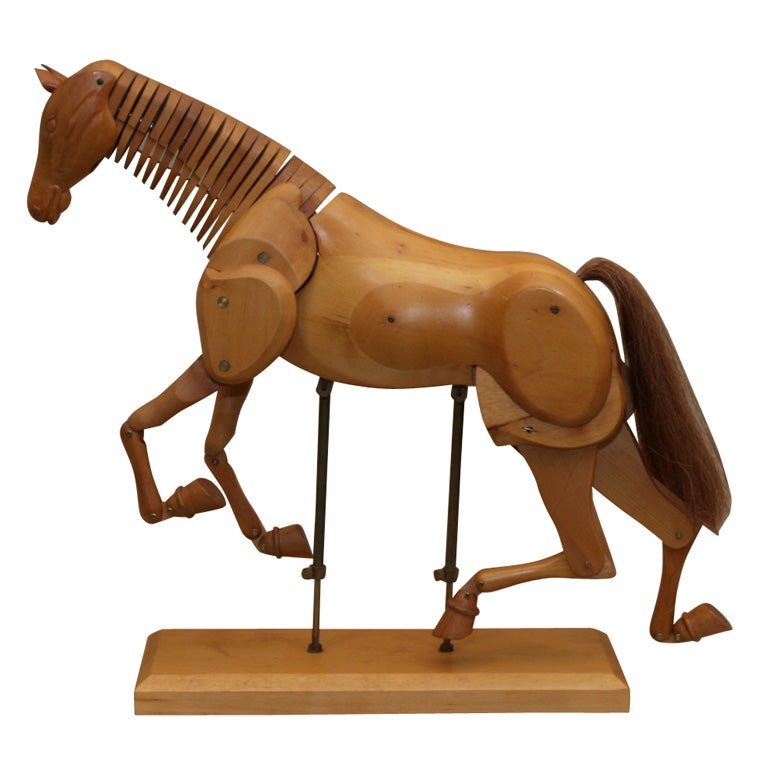 Modèle de cheval articulé de l'artiste, France, milieu du 20e siècle
