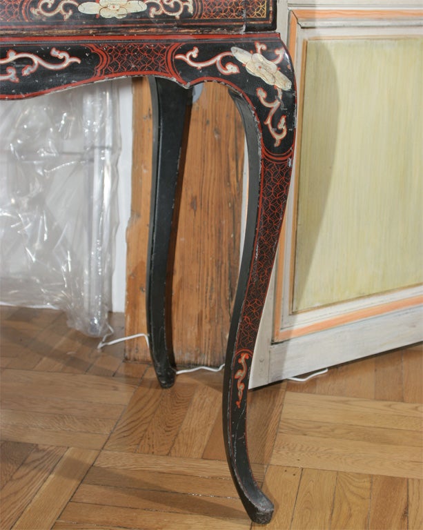 An Antique Chinese Style Lacquer  Cabinet Desk In Good Condition In New York, NY