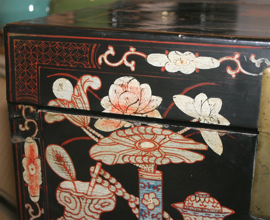 An Antique Chinese Style Lacquer  Cabinet Desk 2