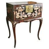 An Antique Chinese Style Lacquer  Cabinet Desk