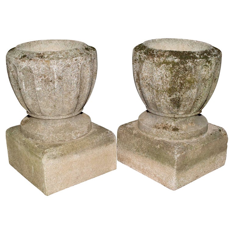Pair of Stone Urns