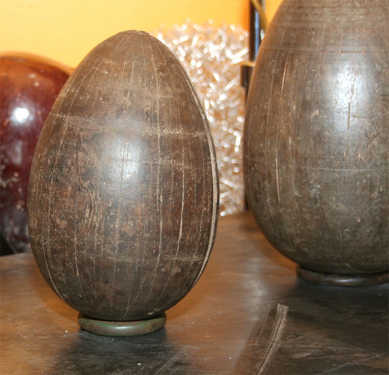 Set of Three Wooden Egg Molds in Graduated sizes
