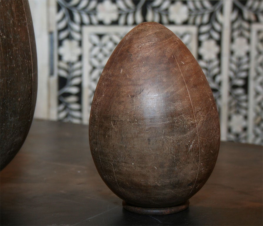 American Set of Three Wooden Egg Molds