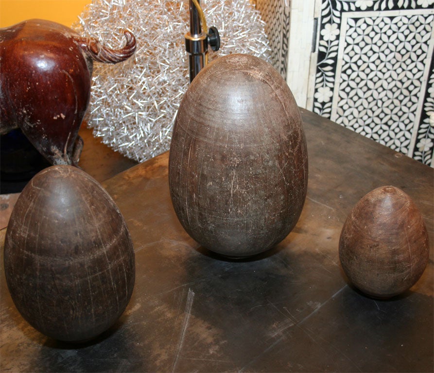 Mid-20th Century Set of Three Wooden Egg Molds