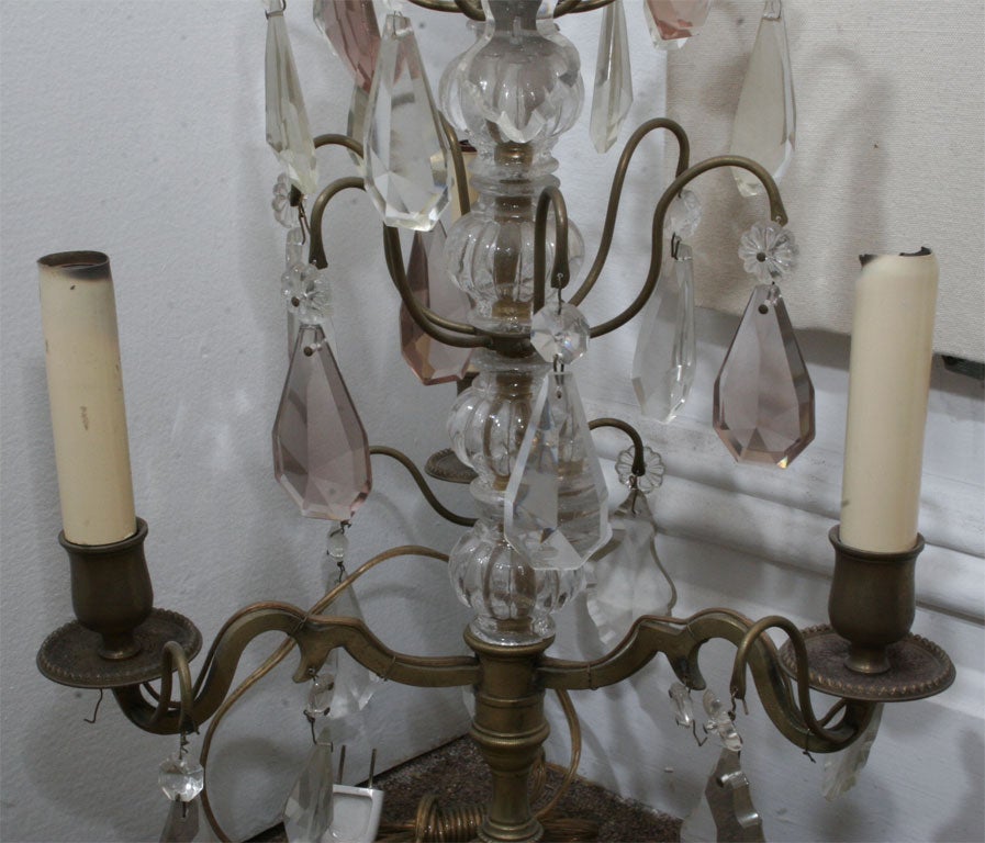 a pair of French crystal table lamps In Good Condition In Jersey City, NJ