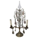 a pair of French crystal table lamps
