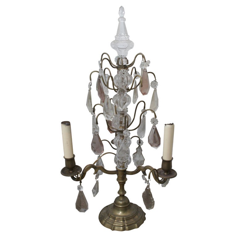 a pair of French crystal table lamps