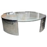 Jay Spectre Stone and Polished Steel Table