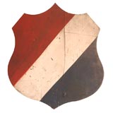 19THC ORIGINAL PAINTED PATRIOTIC SHEILD FROM NEW ENGLAND
