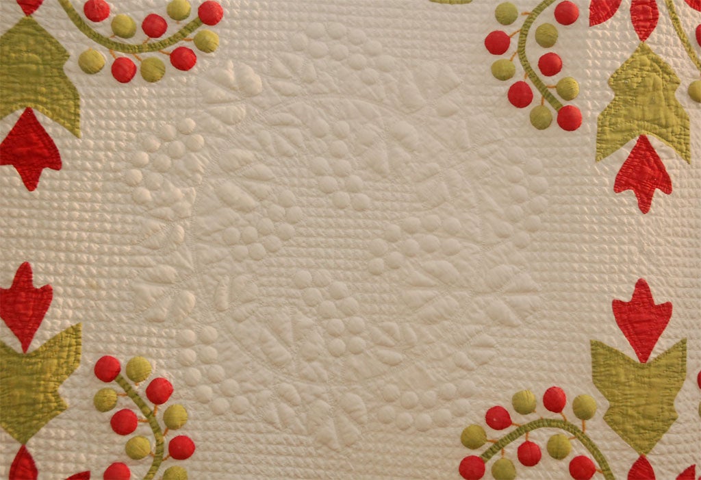 Cotton 19TH CENTURY TRAPUNTO & APPLIQUE QUILT