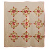 19TH CENTURY TRAPUNTO & APPLIQUE QUILT