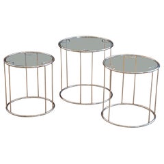 Set of 3 Chrome Nesting Tables