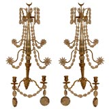 A pair of Late 19th Century Swedish Two Candle Sconces